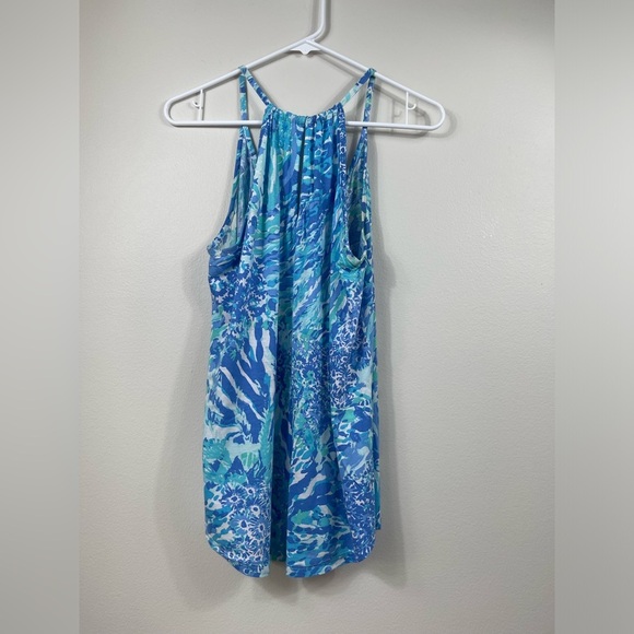Lilly Pulitzer Lacy Tank Hey Hey Soleil Blue Green Patterned Sleeveless Sz S - Picture 7 of 9